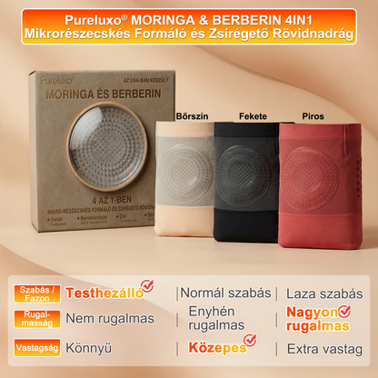 Hivatalos Markabolt 👙 Pureluxo® 2026 Moringa & Berberin 4-az-1ben Mikroreszecske-Alkoto & Zsiregeto Hordott Shorts