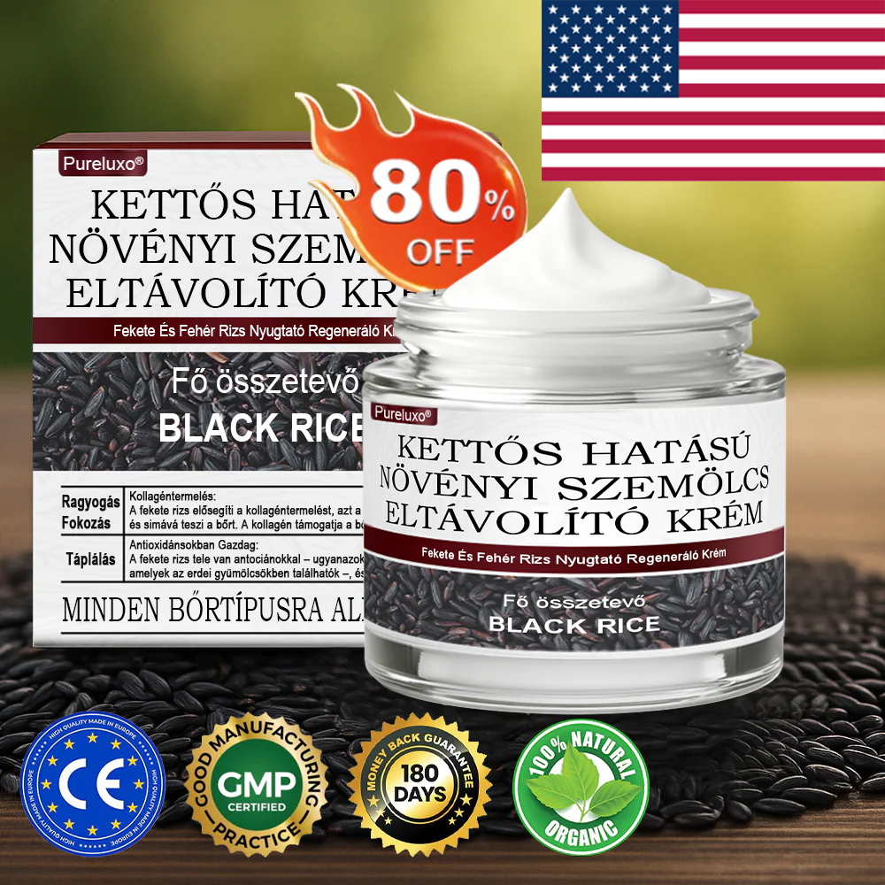 Pureluxo® Fekete Rizses Bőrregeneráló Krém 👨‍⚕️ (Szemölcsök, bőrkinövések, foltok és hiperpigmentáció kezelésére)