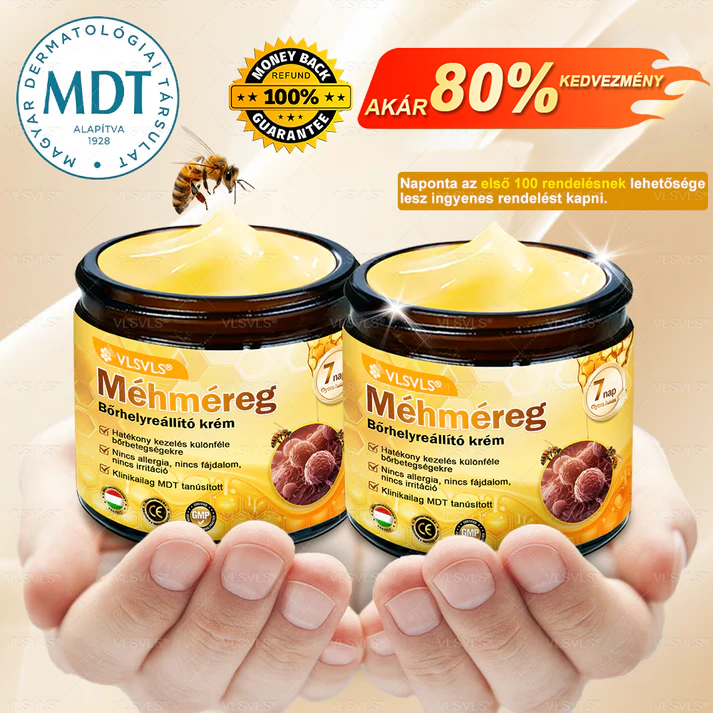 💎 VLSVLS® Méhméreg Bőrhelyreállító Krém 🔥 UTOLSÓ NAP – 80% KEDVEZMÉNY